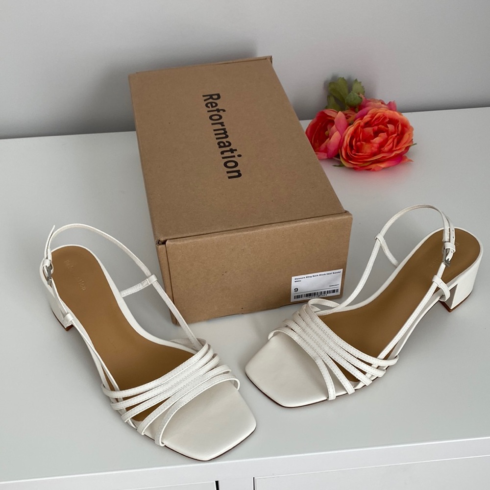 Reformation Eleanora Sling Back Block Heel Sandal